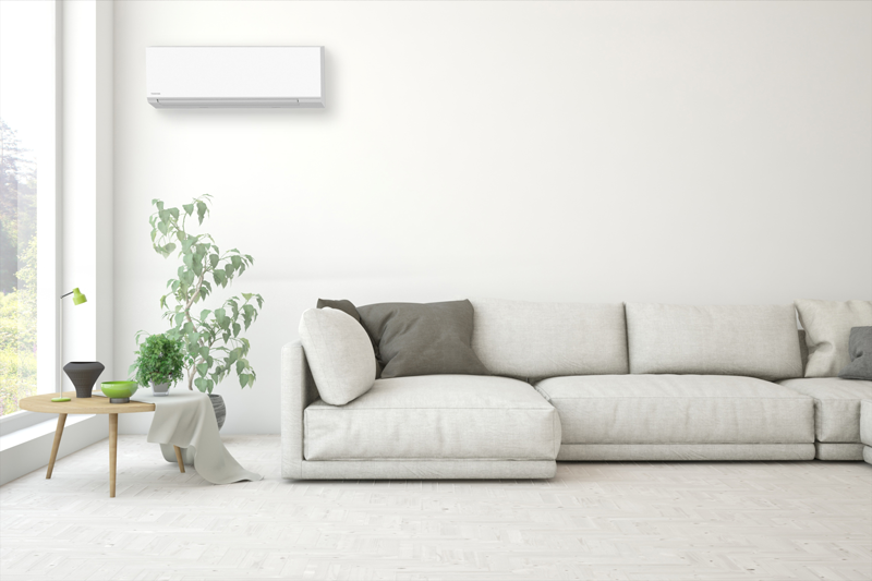 Klimagerät im Wohnzimmer sorgt für angenehme Kühle. 